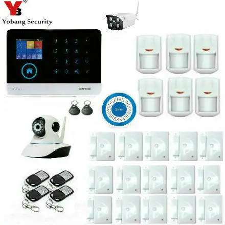 

Yobang Security Russian French Spanish WiFi Alarm System Home GSM GPRS Burglar Alarm IOS Android APP Control Outdoor IP Camera