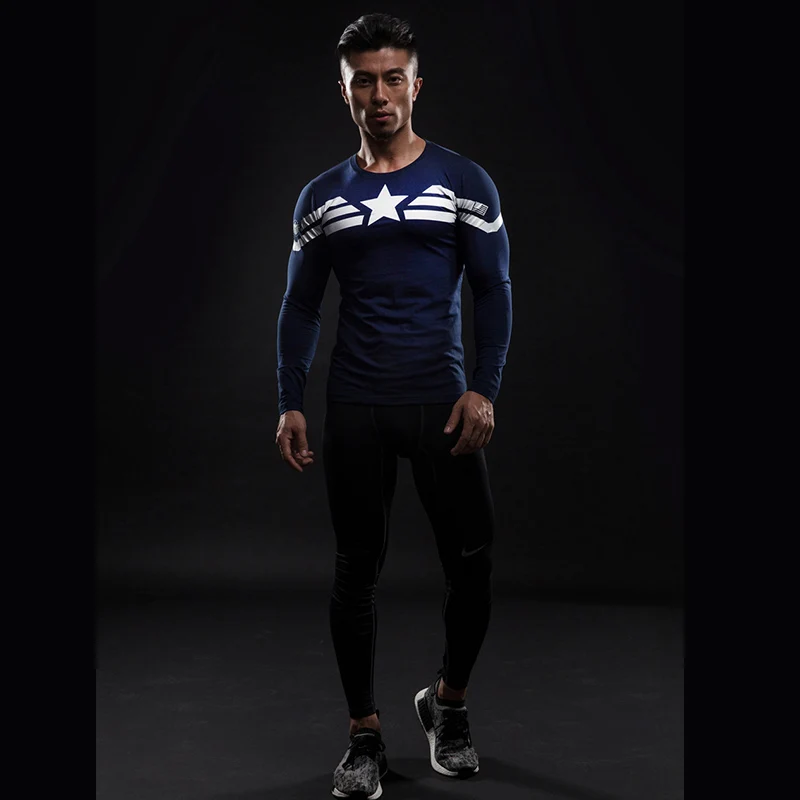 2018 Autumn Captain America Long Sleeve T-shirt Cotton Lycra Civil War Avengers Cosplay Costume Fitness Clothing Tops For Men
2018 Autumn Captain America Long Sleeve T-shirt Cotton Lycra Civil War Avengers Cosplay Costume Fitness Clothing Tops For Men