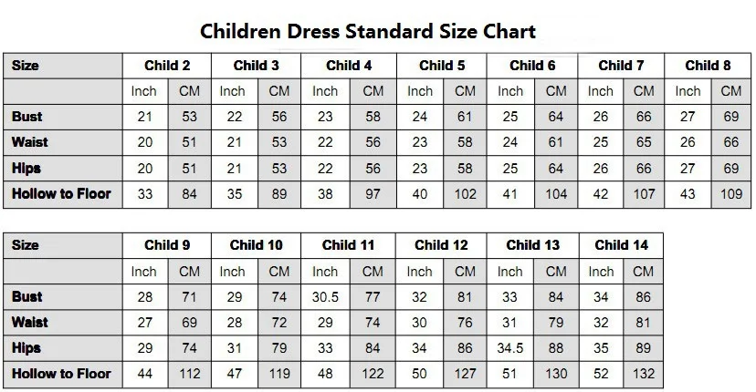childres Size Chart