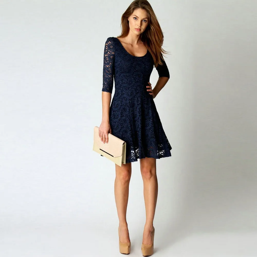 Elegant dress Women Sexy Lace Half Sleeve Party dress Summer 2019 Ladies robe femme Solid Casual Loose dress S/M/L/XL Vestidos
Elegant dress Women Sexy Lace Half Sleeve Party dress Summer 2019 Ladies robe femme Solid Casual Loose dress S/M/L/XL Vestidos