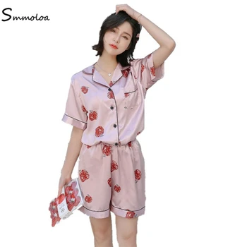 Smmoloa Women Silk Pajamas Satin Pajama Set Short sleeves Silk Sleepwear
Smmoloa Women Silk Pajamas Satin Pajama Set Short sleeves Silk Sleepwear