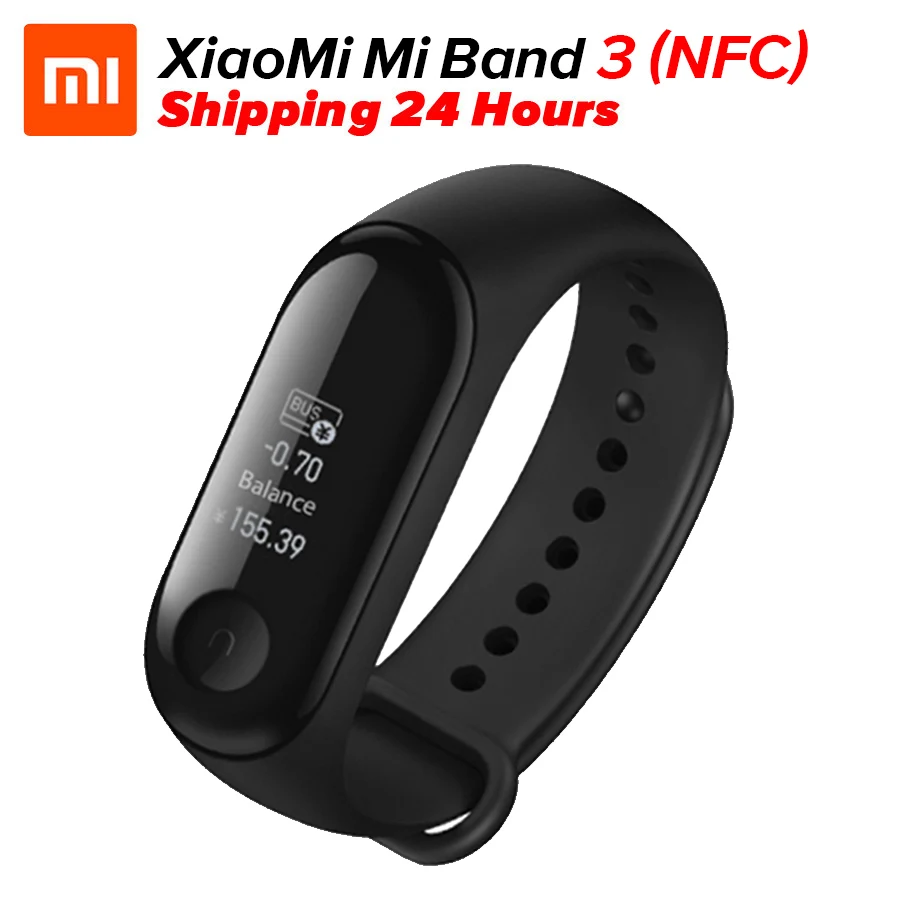 

[NFC Version] Xiaomi Mi Band 3 NFC Smart Bracelet Wristband Miband 3 Fitness Tracker 0.78'' OLED Display Touchpad Bluetooth 4.2