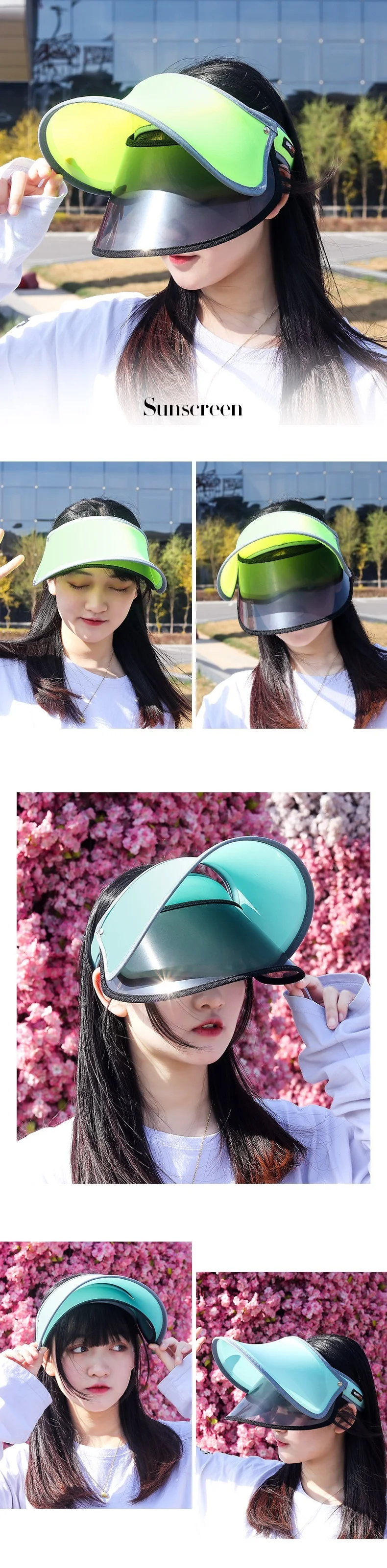 99.9/% Light Protection Foldable Female Summer Sunscreen UV Protection Sunshade Cotton Cap UPF50