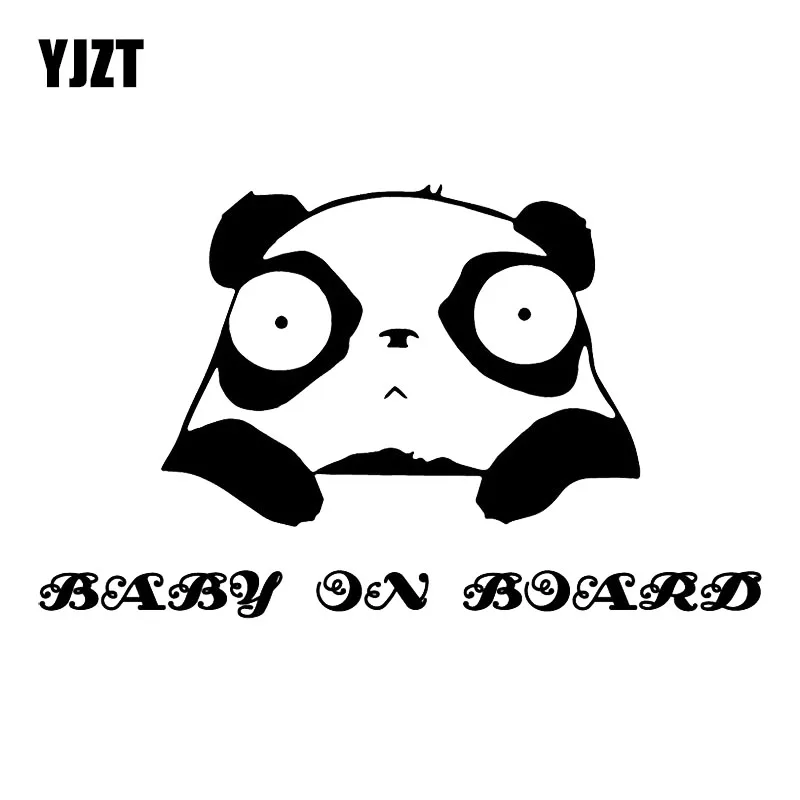 YJZT 16.9X10CM Panda Bear Funny Cartoon Decal BABY ON BOARD Safety Sign Whole Body Car Sticker C25-0317 | Автомобили и мотоциклы
