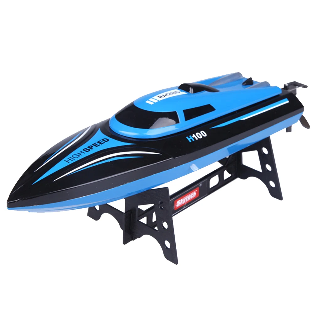 

H100 Speedboat Shape Toy Easy Operation Electric ABS Children Overwater Mini Racing High Speed 4 Channel With LCD Screen RC Boat