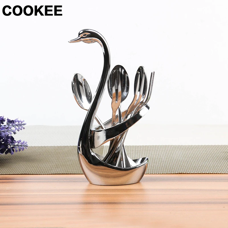 1pcs swan& 3spoons&3forks Swan Fruit Spoon Fork Rack Fruit Dessert Fork Cutlery Holder Creative Tableware Salad Spoon
1pcs swan& 3spoons&3forks Swan Fruit Spoon Fork Rack Fruit Dessert Fork Cutlery Holder Creative Tableware Salad Spoon