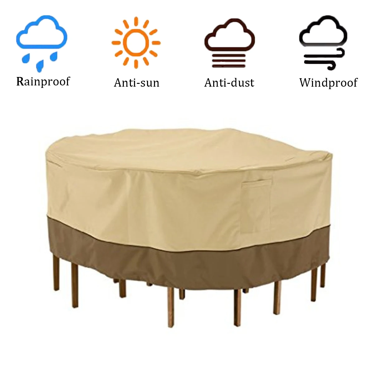 Polyester Round Garden Table Cover Tablecloth 240x60cm Waterproof Patio Outdoor Furniture Set Shelter Protective Cover Supplies
Polyester Round Garden Table Cover Tablecloth 240x60cm Waterproof Patio Outdoor Furniture Set Shelter Protective Cover Supplies
