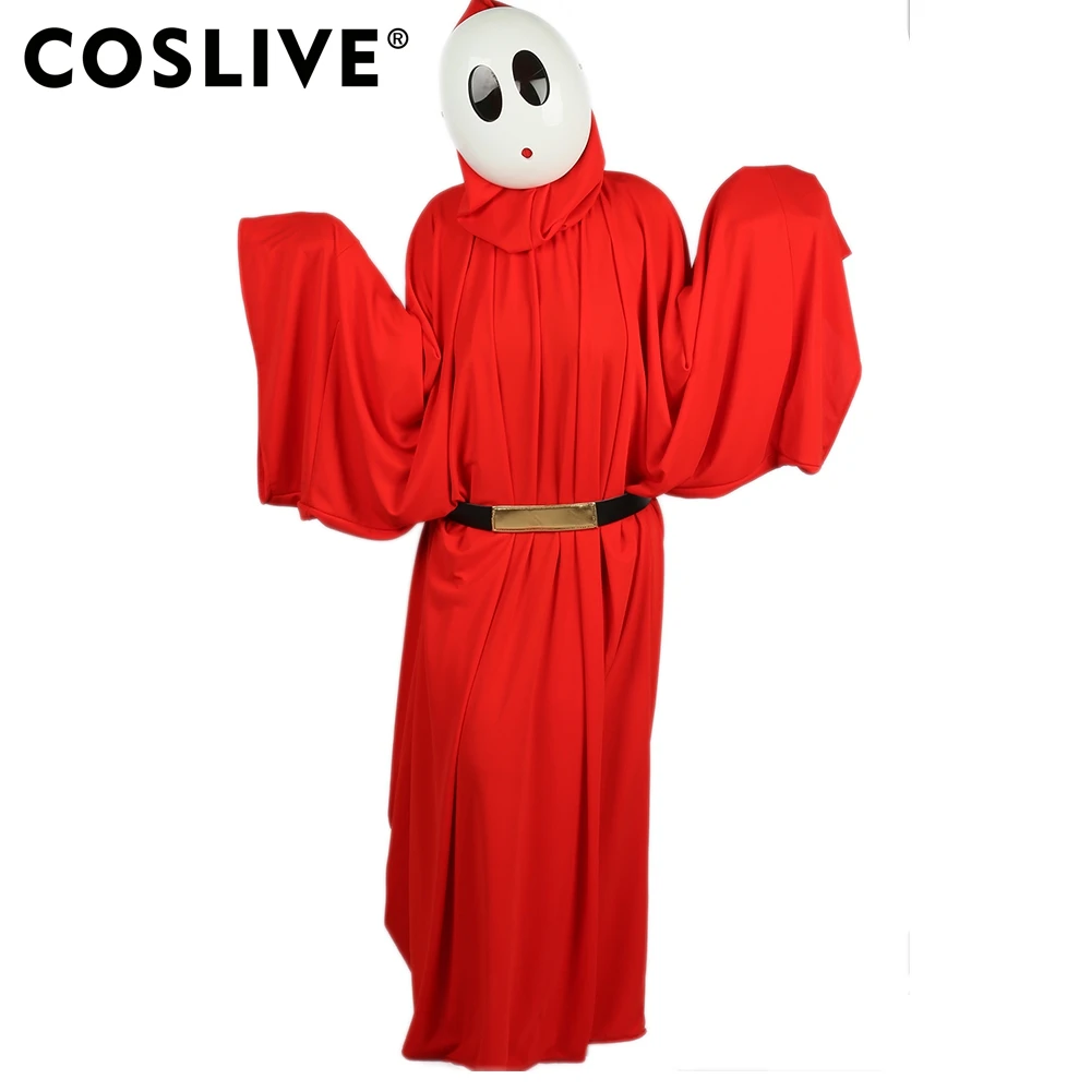 Coslive Супер Марио застенчивый костюм для юноши ярко-красный халат с капюшоном