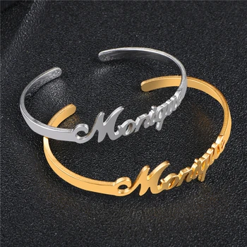 Customized Fashion Stainless Steel Name Bracelet Personalized Letter Gold Choker Bracelet & Bangle Open Adjustable Jewelry
Customized Fashion Stainless Steel Name Bracelet Personalized Letter Gold Choker Bracelet & Bangle Open Adjustable Jewelry