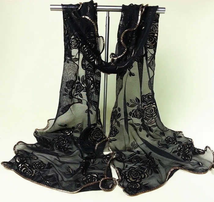 Sexy Black Lace Flower Long Soft Scarf Women Fashion New Wrap Shawl Stole Spring Autumn Volie Pashmina Hijab Wrap 180*43 cm
Sexy Black Lace Flower Long Soft Scarf Women Fashion New Wrap Shawl Stole Spring Autumn Volie Pashmina Hijab Wrap 180*43 cm