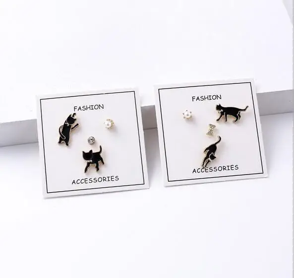 4 PC/set simulation pearl crystal bowknot cute cat stud earrings for children girl gift fashion animal cat earrings jewelry
4 PC/set simulation pearl crystal bowknot cute cat stud earrings for children girl gift fashion animal cat earrings jewelry