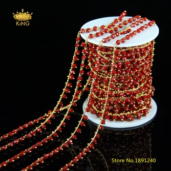 5meters Cut Rondelle Glass Beaded Chains Findings,Dark Red Glass Wire Wrapped Faceted Beads Plated Gold Copper Glass Chain HX112
5meters Cut Rondelle Glass Beaded Chains Findings,Dark Red Glass Wire Wrapped Faceted Beads Plated Gold Copper Glass Chain HX112
