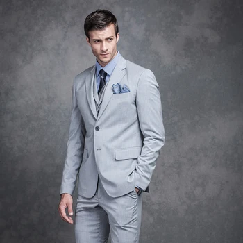 2017 Best Men Notches Lapel Groom Tuxedos Light Grey Two Buttons Man Blazers Terno Masculino Vestidos 3 Suits High Quality
2017 Best Men Notches Lapel Groom Tuxedos Light Grey Two Buttons Man Blazers Terno Masculino Vestidos 3 Suits High Quality