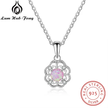 925 Sterling Silver Created Pink Opal Necklace Hollow Out Flower Pendant Necklaces for Women Mother Jewelry Gift (Lam Hub Fong)
925 Sterling Silver Created Pink Opal Necklace Hollow Out Flower Pendant Necklaces for Women Mother Jewelry Gift (Lam Hub Fong)