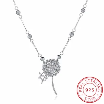 925 Sterling Silver Dandelion Pendant Necklace Luxury Zircon Clear Crystal Women Gift Fashion Jewelry Collier with Chain
925 Sterling Silver Dandelion Pendant Necklace Luxury Zircon Clear Crystal Women Gift Fashion Jewelry Collier with Chain