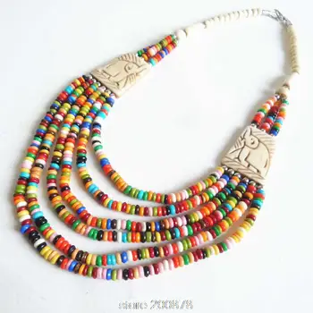 Tibetan Necklace Yak Beaded Rainbow Necklace Multi Strands Ethnic Fashion Necklaces TNL363
Tibetan Necklace Yak Beaded Rainbow Necklace Multi Strands Ethnic Fashion Necklaces TNL363