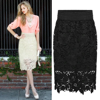 2016 Summer New Casual Fashion Elegant Sexy Slim Hollow Out Lace Knee Length Women OL Pencil Skirt Party Skirt Beige Black
2016 Summer New Casual Fashion Elegant Sexy Slim Hollow Out Lace Knee Length Women OL Pencil Skirt Party Skirt Beige Black