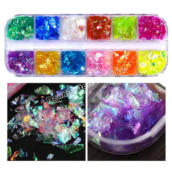 12 Colors Shiny Nail Glitter Ice Mylar Foil Shell Paper Nail Art Slice Decorations Makeup DIY Salon Set Manicure Design CF
12 Colors Shiny Nail Glitter Ice Mylar Foil Shell Paper Nail Art Slice Decorations Makeup DIY Salon Set Manicure Design CF