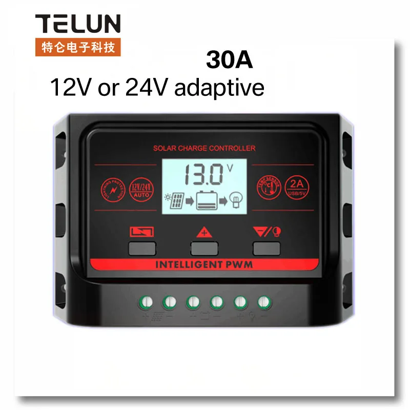 1 set solar controller 12V 24V 30A Solar Adaptive Dual USB 5V output adjustable number of parameters
1 set solar controller 12V 24V 30A Solar Adaptive Dual USB 5V output adjustable number of parameters