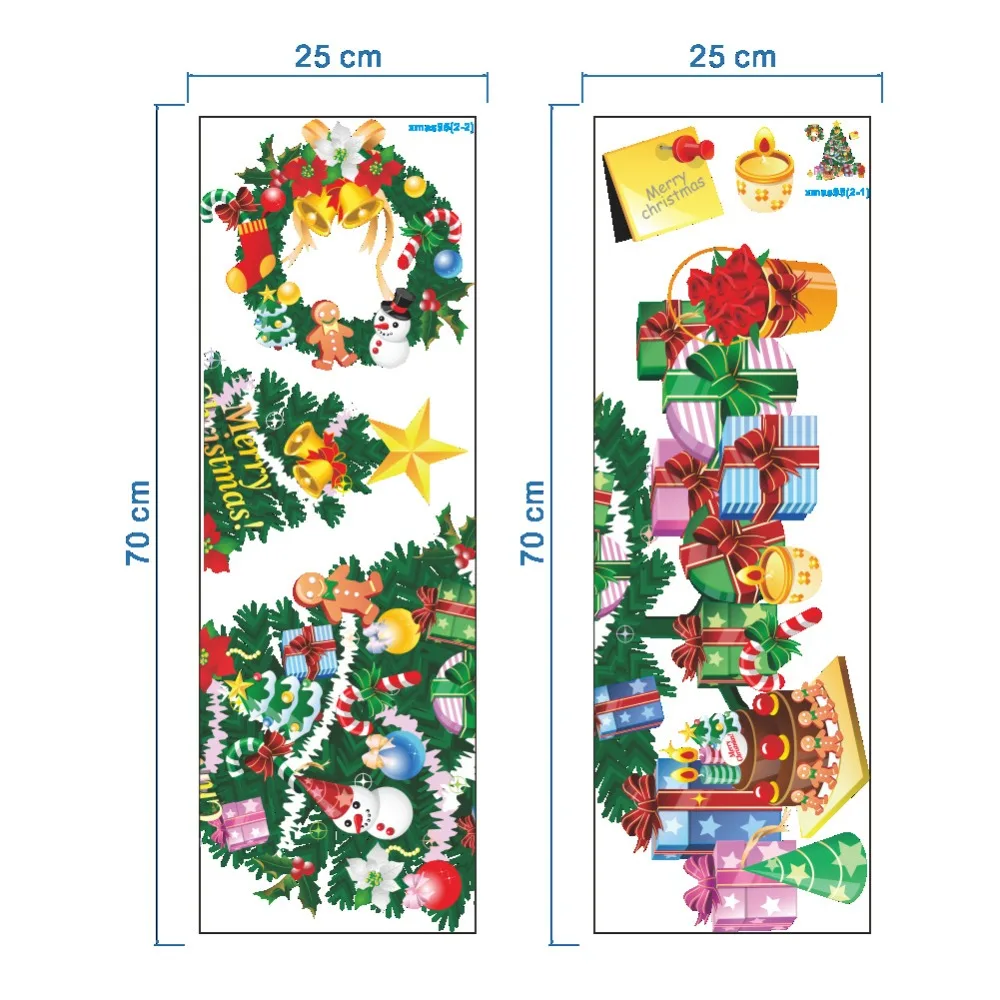 christmas decoration wall stickers colorful christmas tree gifts