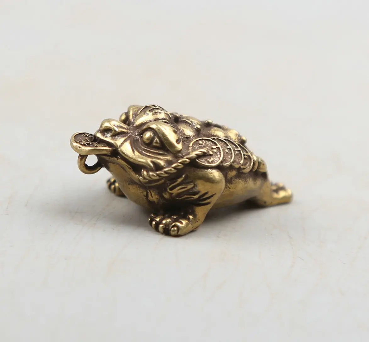Chinese old collection handwork bronze Golden Toad bat statue Pendant