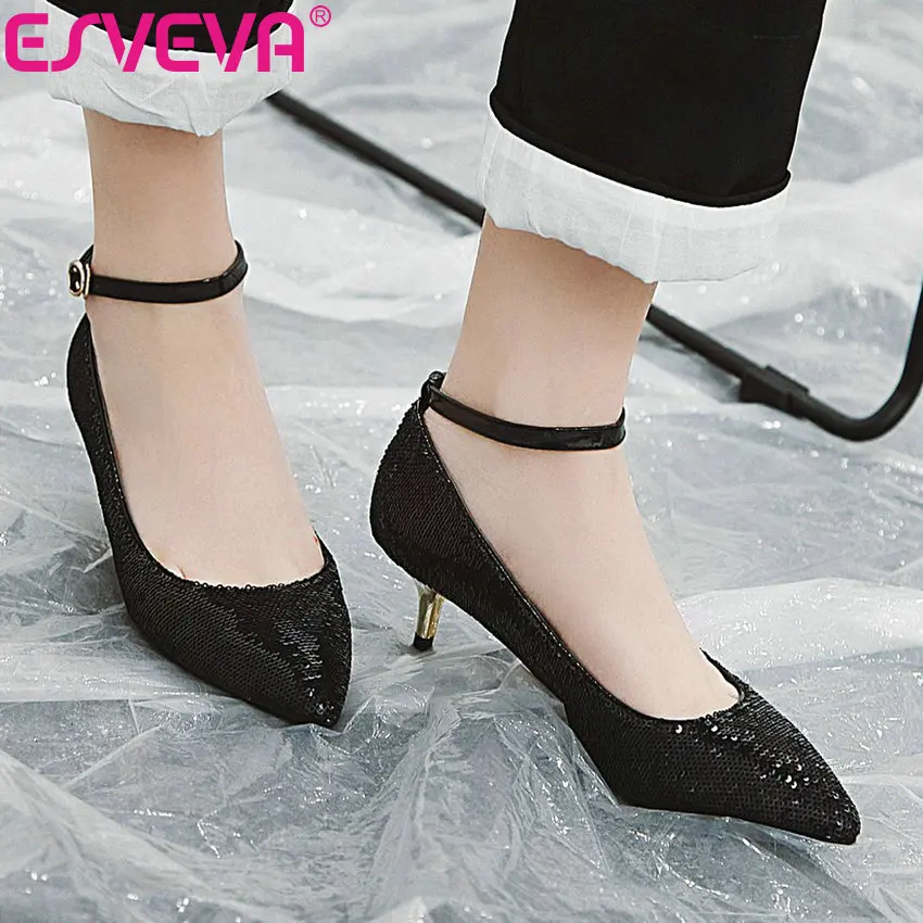 ESVEVA 2019 Women Pumps Sequins PU Thin High Heels Shoes Concise Pointed Toe Women Shoes Pumps Spring Bling Size 34-43 Fashion
ESVEVA 2019 Women Pumps Sequins PU Thin High Heels Shoes Concise Pointed Toe Women Shoes Pumps Spring Bling Size 34-43 Fashion