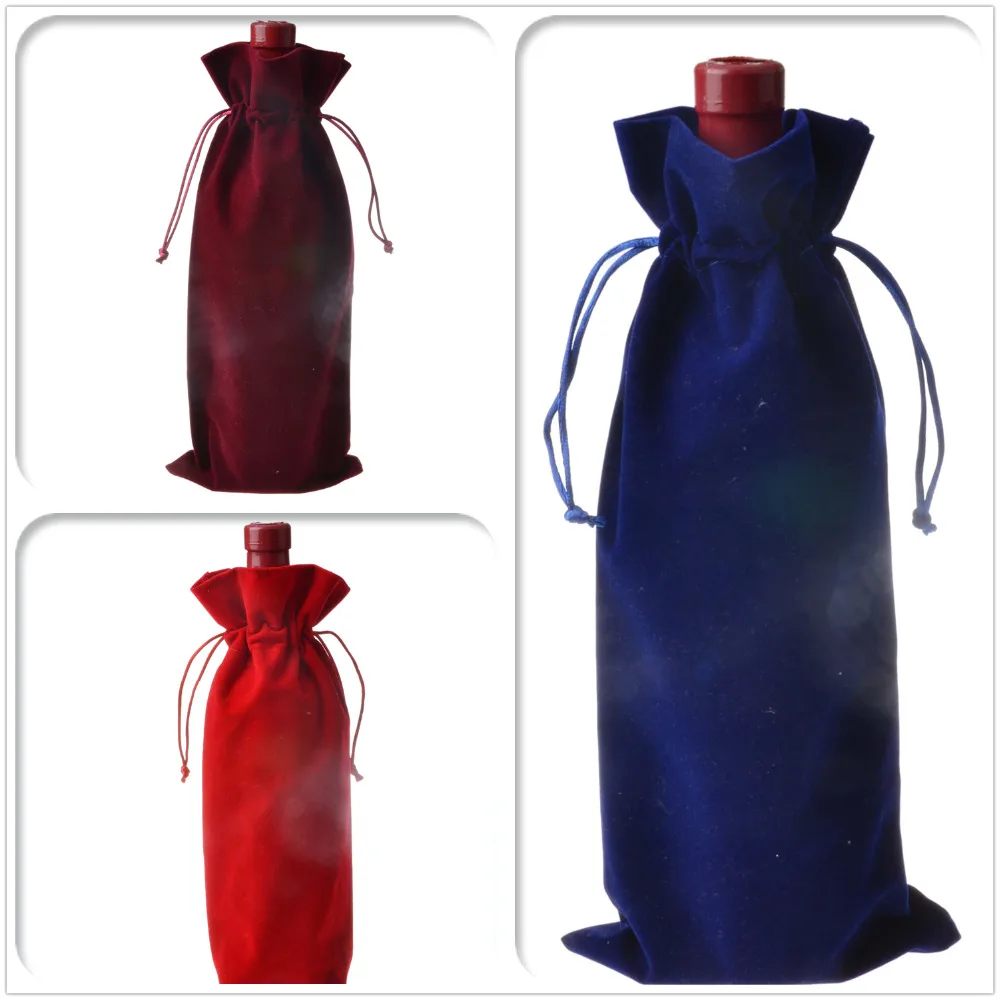 Velvet Wine Bottle Covers Bags Drawstring Flannel Champagne Wine Blind Gift Packaging Pouch Wedding Party Bomboniere DHL Free
Velvet Wine Bottle Covers Bags Drawstring Flannel Champagne Wine Blind Gift Packaging Pouch Wedding Party Bomboniere DHL Free