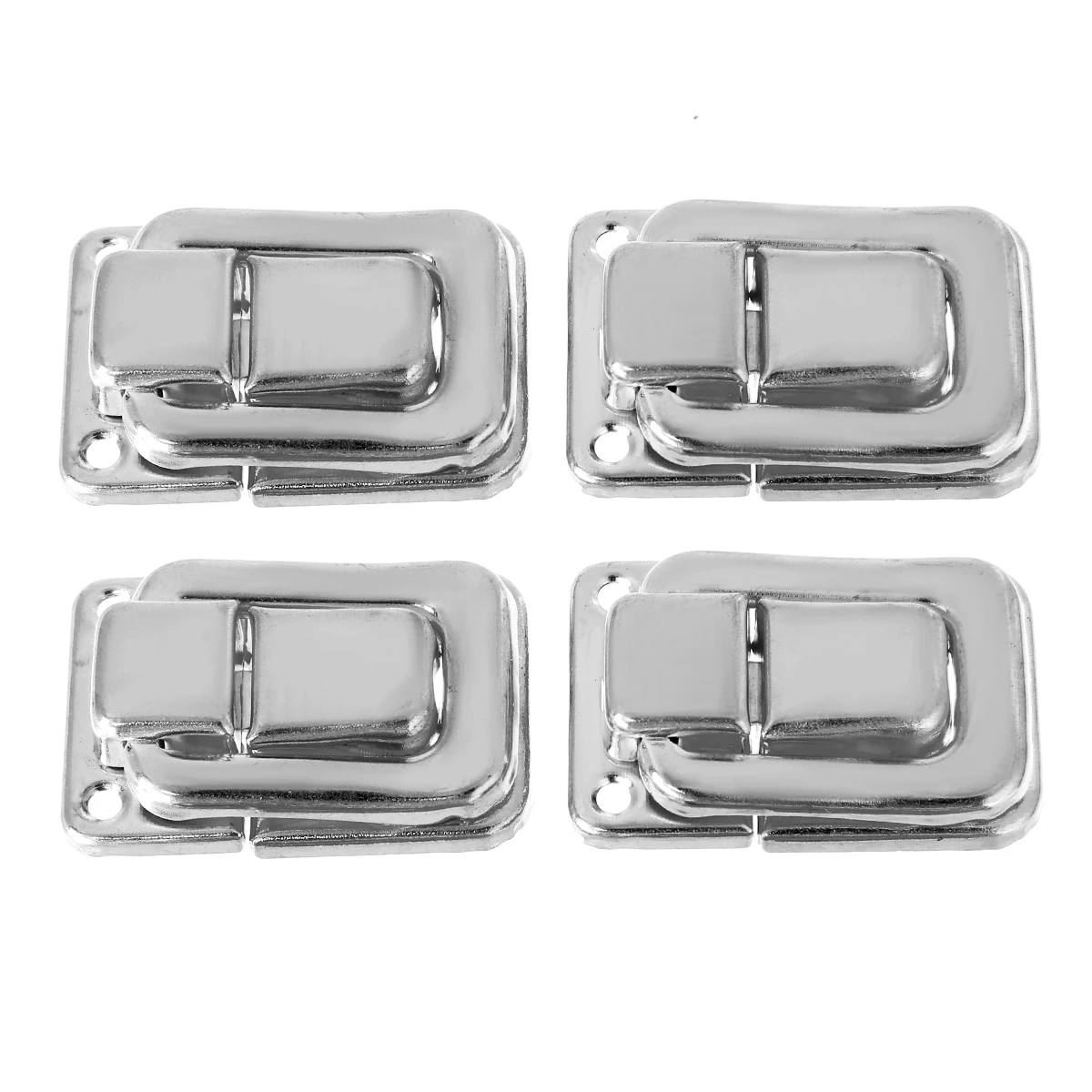 4pcs Silver Fastener Toggle Lock Latch Catch Practical Locks for Suitcase Case Boxes Chests Trunk Tools