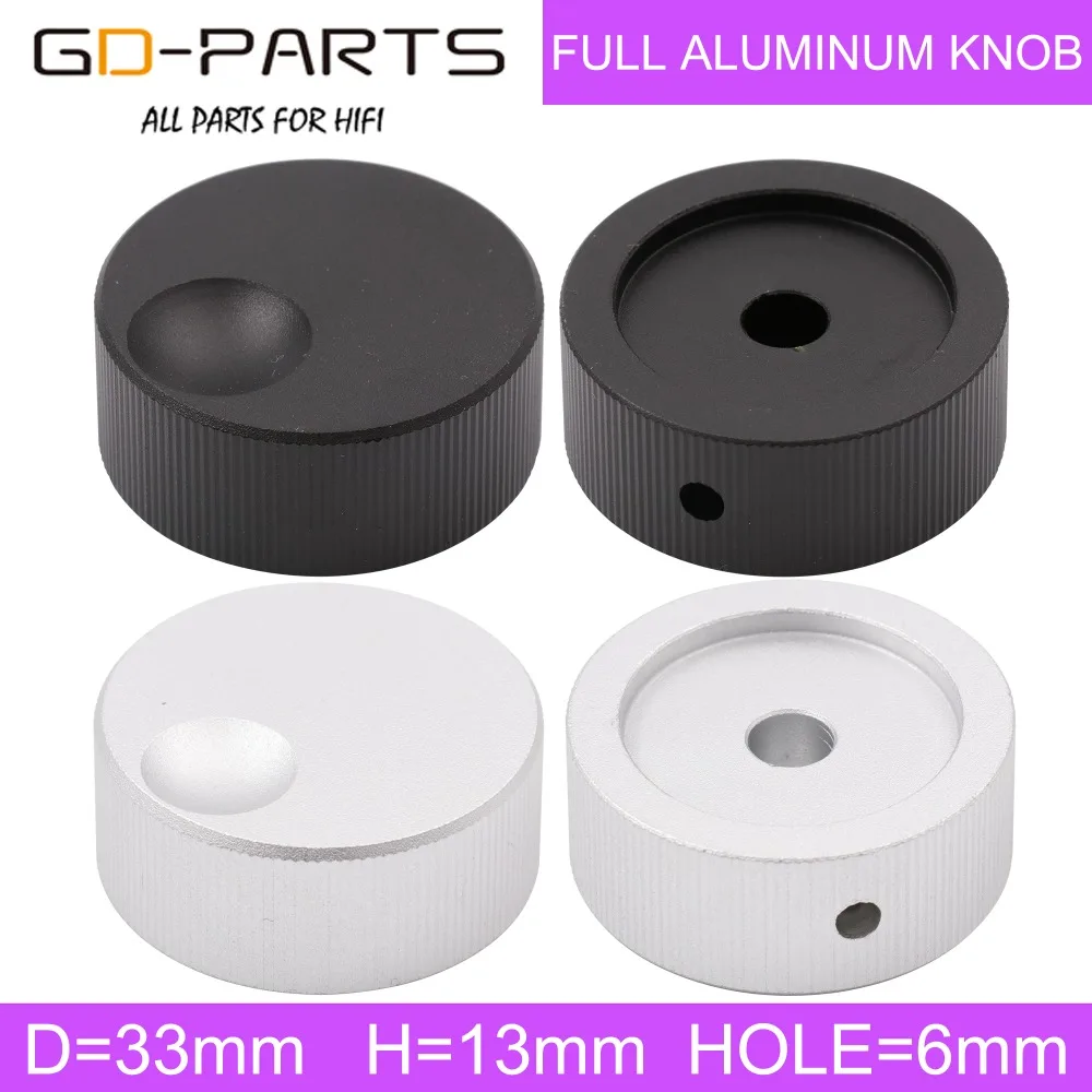 

Machined Solid Full Aluminum Volume Knob Button for Amplifier CD Player Turntable Radio DAC Potentiometer 33x13mm Black Silver