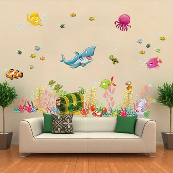 DIY Large Cartoon 68*122cm Underwater World PVC Wall Sticker Animal Treasure House Stickers Kids Room Bathroom Poster Decals
DIY Large Cartoon 68*122cm Underwater World PVC Wall Sticker Animal Treasure House Stickers Kids Room Bathroom Poster Decals