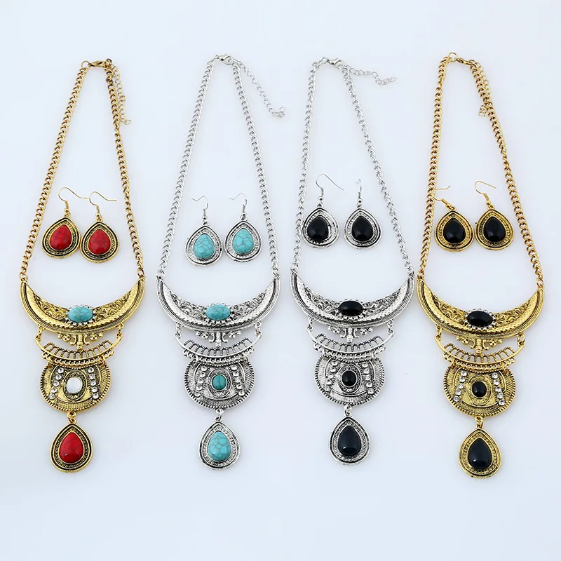 LZHLQ Vintage Carved Geometry Choker Statement Necklace Set Women 4 Colors Blue Stone Zinc Alloy Jewelry
LZHLQ Vintage Carved Geometry Choker Statement Necklace Set Women 4 Colors Blue Stone Zinc Alloy Jewelry