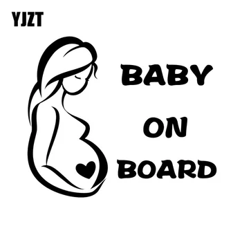 

YJZT 18.2X15.5CM Pregnant Woman Baby On Board Warning Car Sticker Personality Decoration Car Accessories C25-0196