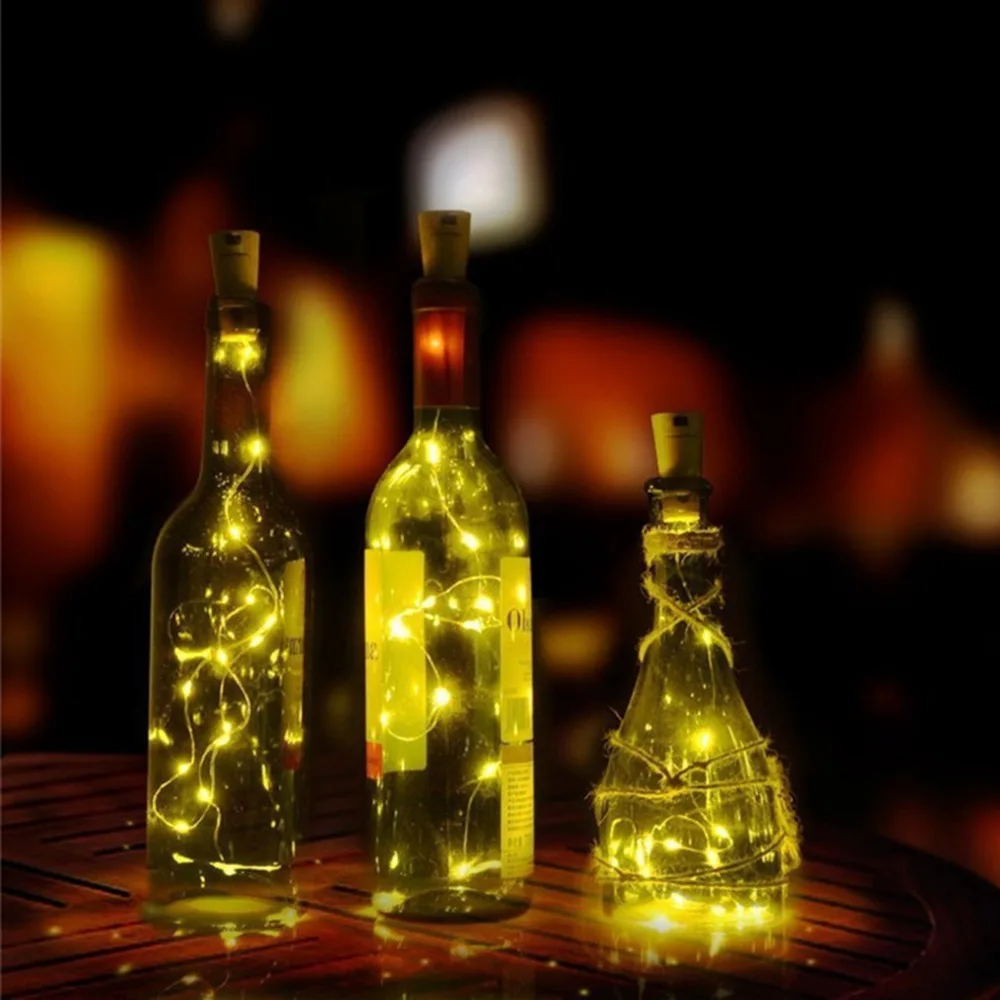 Фото Солнечные бутылки вина декоративный светильник светодиодный струнные огни