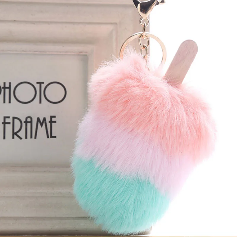 New Ice Cream Keychain Rabbit Fur Ball Pompom Keyrings for Women Bag Porte Clef Pompom Fur Ball Car Key Chain Jewelry WJ5533
New Ice Cream Keychain Rabbit Fur Ball Pompom Keyrings for Women Bag Porte Clef Pompom Fur Ball Car Key Chain Jewelry WJ5533