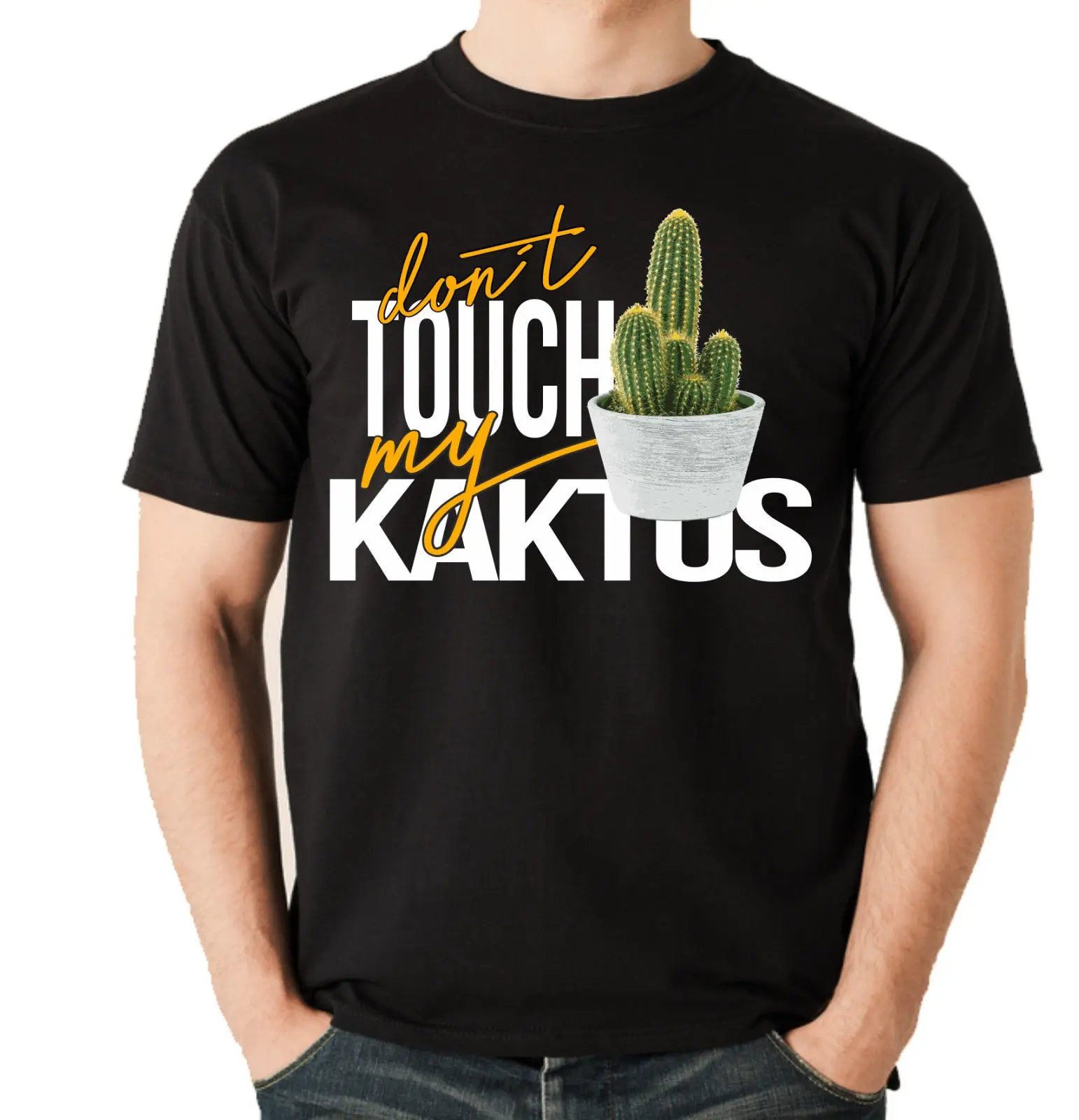 Фото Мужская футболка KAKTUS dont touch my Pflanze sexy Siviwonder крутая Повседневная с - купить