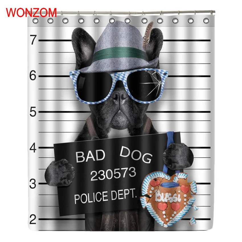 WONZOM Bulldog Curtains with 12 Hooks For Bathroom Decor Modern Animal Bath Waterproof Curtain 2017 New Bathroom Accessories
WONZOM Bulldog Curtains with 12 Hooks For Bathroom Decor Modern Animal Bath Waterproof Curtain 2017 New Bathroom Accessories