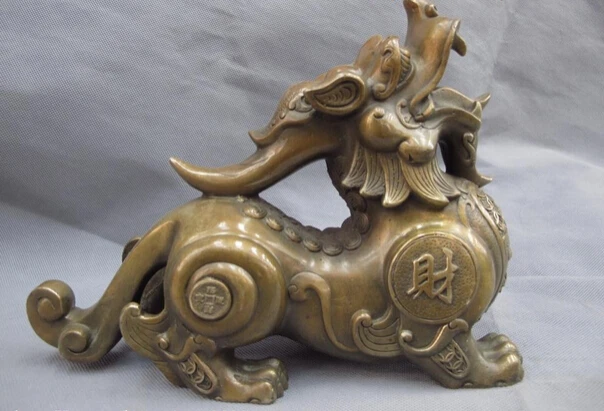 S0987 Chinese Folk Copper Bronze Feng Shui Foo Dog Lion Kylin Brave troops Statue D0318
S0987 Chinese Folk Copper Bronze Feng Shui Foo Dog Lion Kylin Brave troops Statue D0318