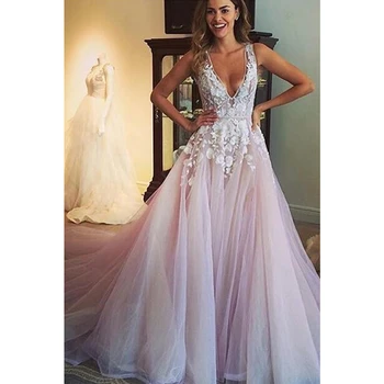 Simple V Neck Tulle Wedding Dresses A Line Sleeveless Floor Length Long Train Bridal Country Wedding Gowns 2019
Simple V Neck Tulle Wedding Dresses A Line Sleeveless Floor Length Long Train Bridal Country Wedding Gowns 2019