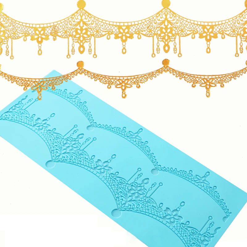 Classic Pendant Border Lace Mat Silicone Mold Fondant Mould Cake Decorating Tool Chocolate, Gumpastes Mold, Sugarcraft Bakeware
Classic Pendant Border Lace Mat Silicone Mold Fondant Mould Cake Decorating Tool Chocolate, Gumpastes Mold, Sugarcraft Bakeware