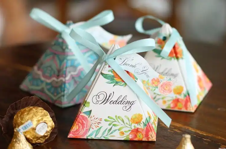 dual-sided creative wedding candy box chocolate gift party paper