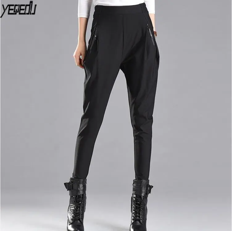 #1321 Spring Elastic high waist trousers Black harem pants women Fashion Plus size feminino S-4XL Sarouel femme Loose Joggers
#1321 Spring Elastic high waist trousers Black harem pants women Fashion Plus size feminino S-4XL Sarouel femme Loose Joggers