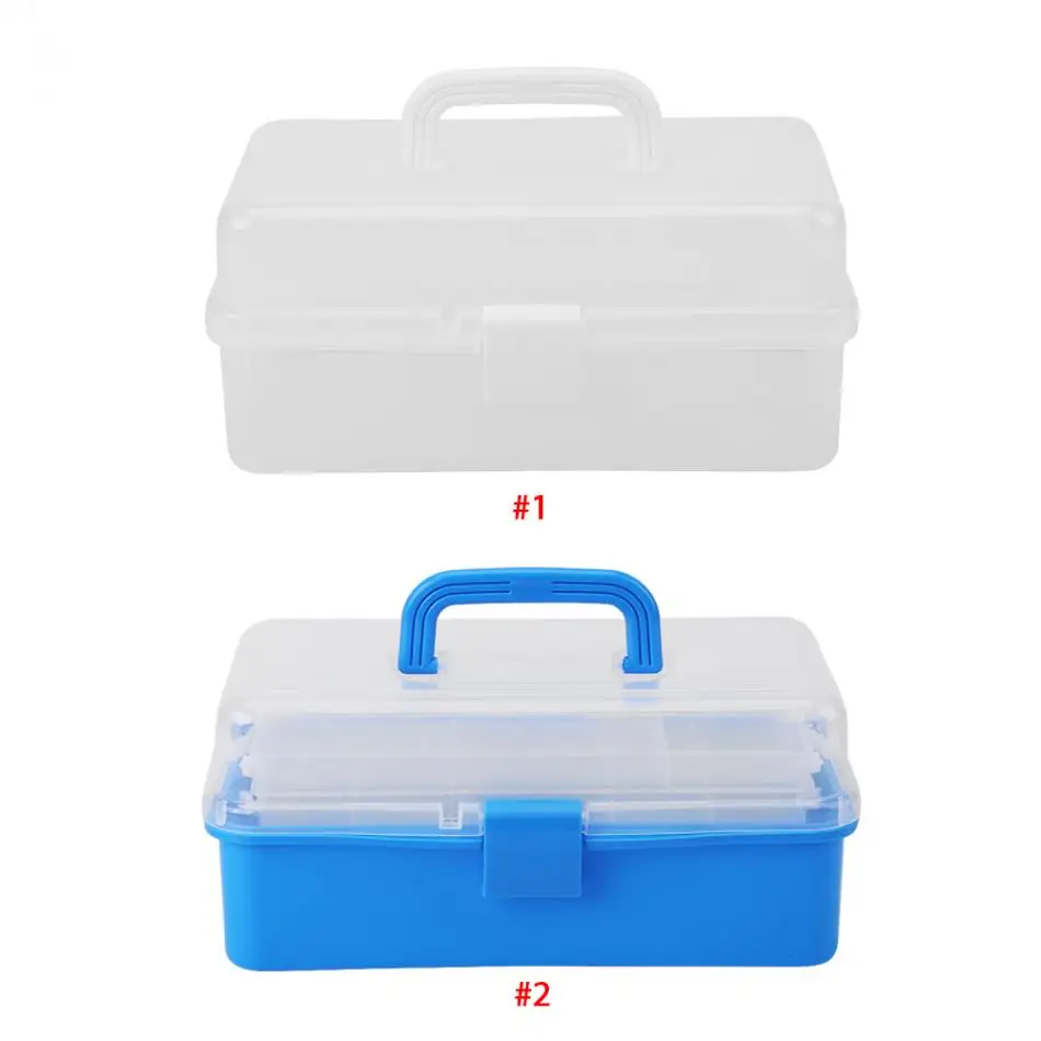 

Transparent Folded Tool Box Work-box Foldable Toolbox Medicine Cabinet Manicure Kit Work In For Storage