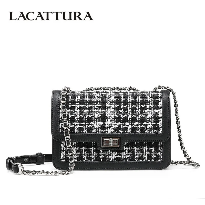 LACATTURA Chain Small Bags 2019 New Fashion Jacquard Designer Handbag Black Mini Flap Tweed Shoulder Bags Crossbody Women Bag
LACATTURA Chain Small Bags 2019 New Fashion Jacquard Designer Handbag Black Mini Flap Tweed Shoulder Bags Crossbody Women Bag