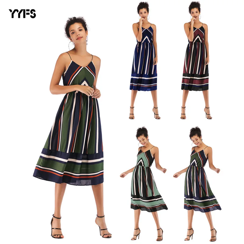 Summer Women Dress 2019 Vintage Sexy Bohemian Floral Tunic Beach Dress Sundress Pocket Red White Dress Striped Female Brand
Summer Women Dress 2019 Vintage Sexy Bohemian Floral Tunic Beach Dress Sundress Pocket Red White Dress Striped Female Brand