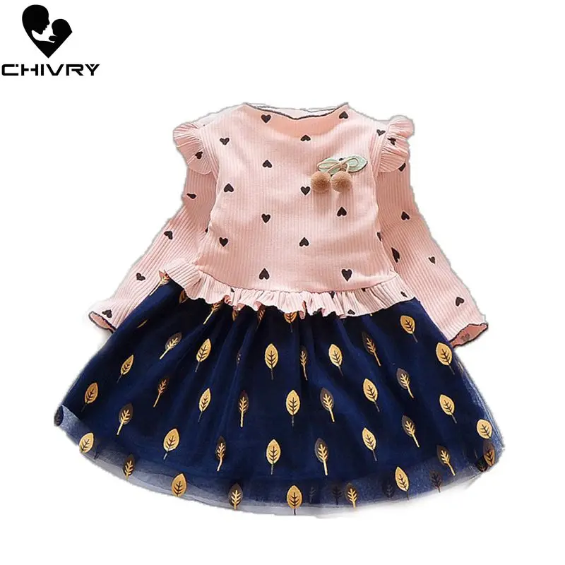 Chivry Spring Autumn Little Girls Long Sleeve O-neck Heart Print Dress Kids Baby Girls Fashion Mesh Patchwork Dresses Vestidos
Chivry Spring Autumn Little Girls Long Sleeve O-neck Heart Print Dress Kids Baby Girls Fashion Mesh Patchwork Dresses Vestidos