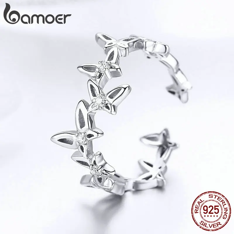 BAMOER Stackable Ring for Women Openwork Butterfly Open Silver Rings 925 Sterling Silver Jewelry Elegant Bijoux 2019 New GAR027
BAMOER Stackable Ring for Women Openwork Butterfly Open Silver Rings 925 Sterling Silver Jewelry Elegant Bijoux 2019 New GAR027