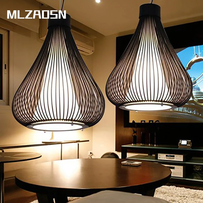 Фото Современный подвесной светильник MLZAOSN из кованого железа для ресторана