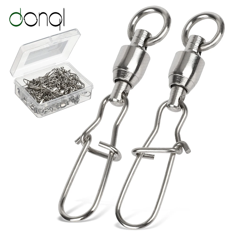 DONQL 10/20/50pcs Fishing Swivels Connector Interlock Snap 0#-6# Strong Ball Bearing Rolling Swivel Link Fishing Accessories
DONQL 10/20/50pcs Fishing Swivels Connector Interlock Snap 0#-6# Strong Ball Bearing Rolling Swivel Link Fishing Accessories