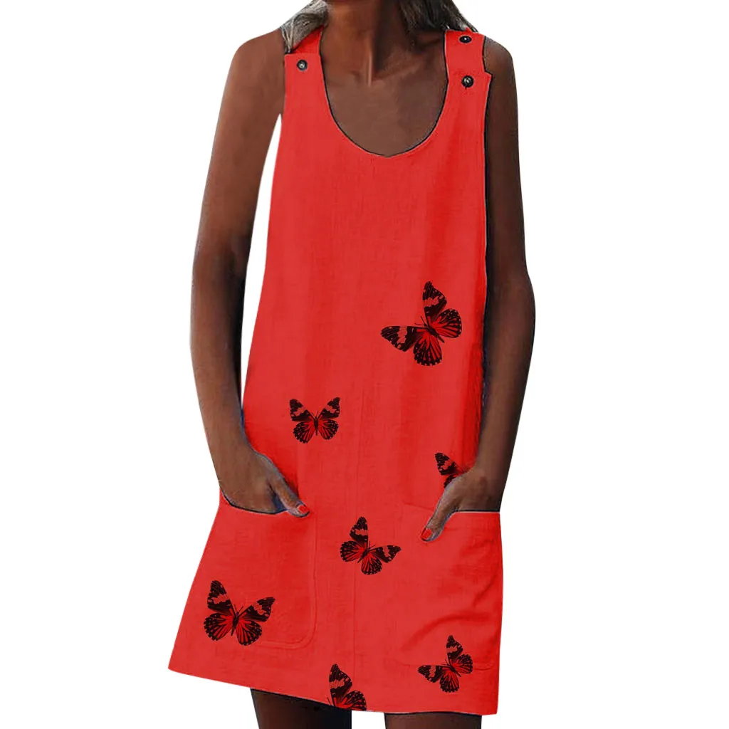Women Boho Beach Dress Summer Prints Button Pockets Sleeveless Dress Beach Maxi Seaside Pool Loose Comfortable Dress #New
Women Boho Beach Dress Summer Prints Button Pockets Sleeveless Dress Beach Maxi Seaside Pool Loose Comfortable Dress #New