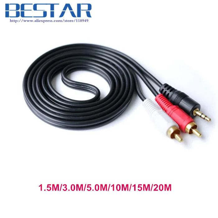 3.5mm audio male to 2RCA male Cable 2rca 3.5 Jack 3.5 AUX Audio Cable 1.5m 3m 5m 10m 15m 20m for Edifer Home Theater DVD
3.5mm audio male to 2RCA male Cable 2rca 3.5 Jack 3.5 AUX Audio Cable 1.5m 3m 5m 10m 15m 20m for Edifer Home Theater DVD